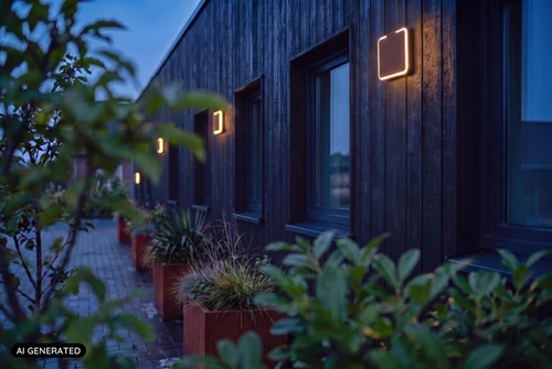 Lucide FINISTER - Wandleuchte Innen/Außen - LED - 1x7W 2700K - IP54 - Rostfarbe - Essential - AI 1